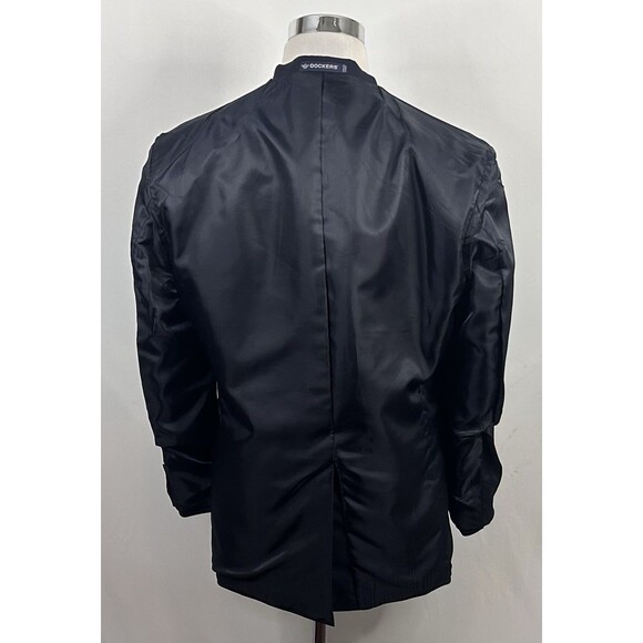 Dockers 42R Blazer Worsted Wool Blend Navy Blue Pewter Two Button Lined Vented - Picture 8 of 8
